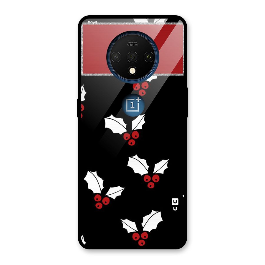 Cherry Leaf Design Glass Back Case for OnePlus 7T