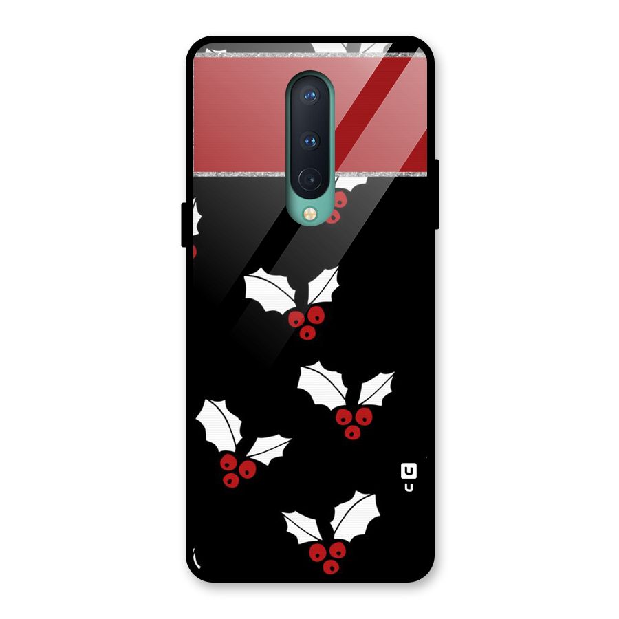 Cherry Leaf Design Glass Back Case for OnePlus 8