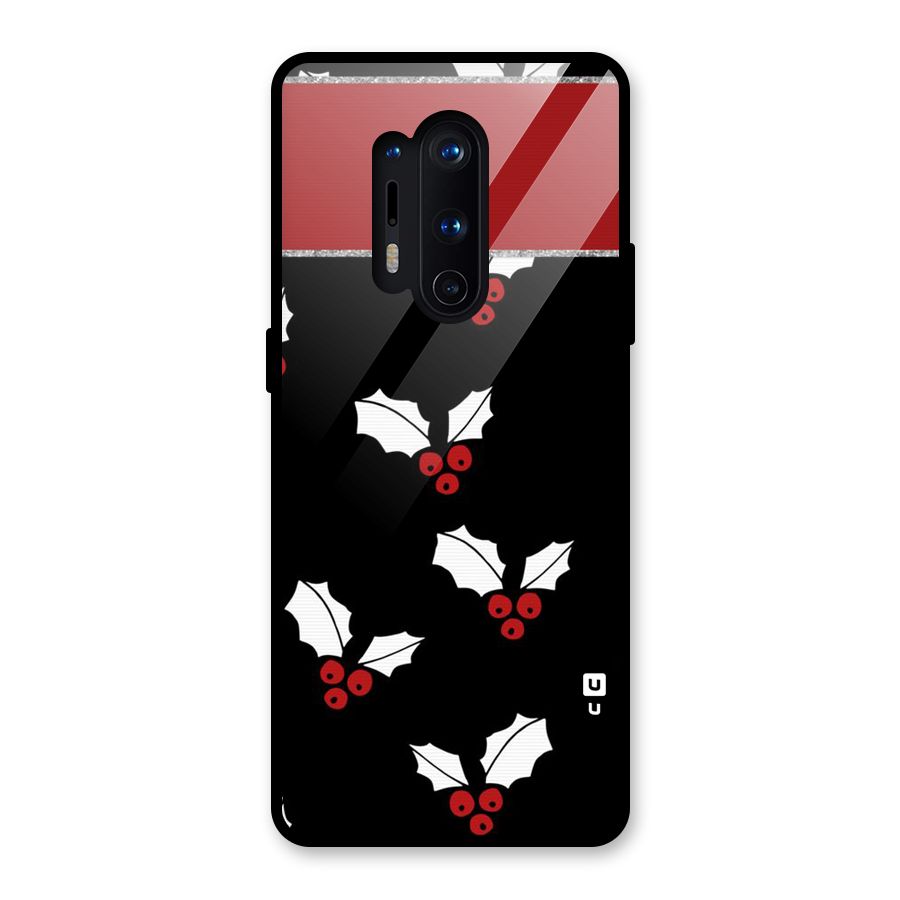 Cherry Leaf Design Glass Back Case for OnePlus 8 Pro