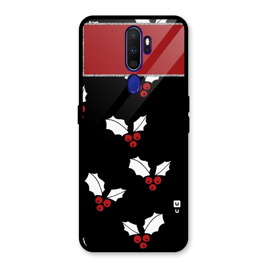Cherry Leaf Design Glass Back Case for Oppo A9 (2020)