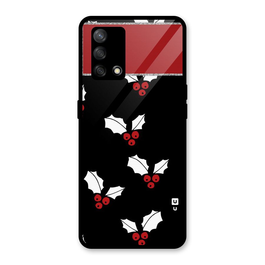 Cherry Leaf Design Glass Back Case for Oppo F19