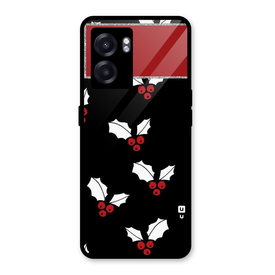 Cherry Leaf Design Glass Back Case for Oppo K10 (5G)
