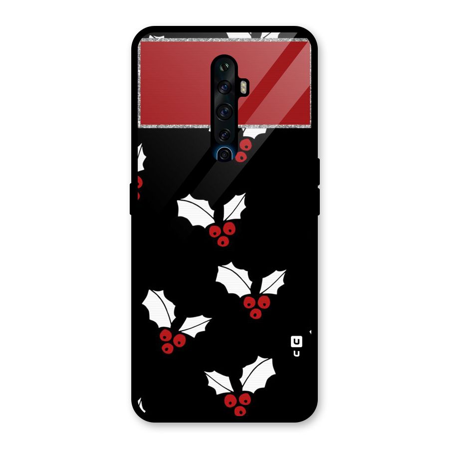 Cherry Leaf Design Glass Back Case for Oppo Reno2 Z