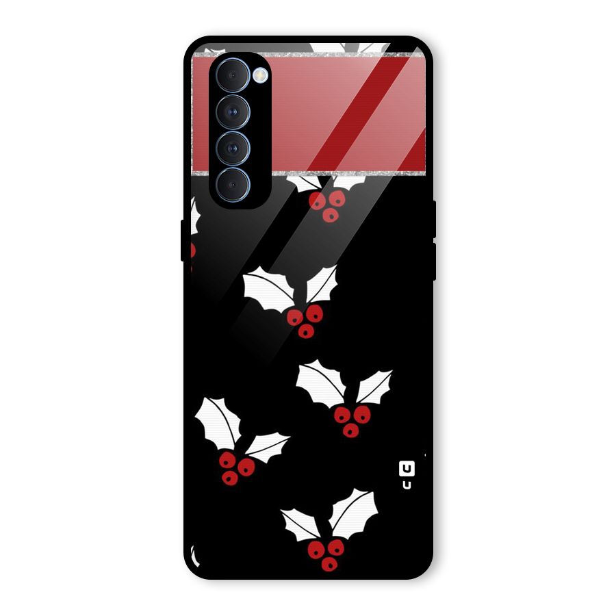 Cherry Leaf Design Glass Back Case for Oppo Reno4 Pro