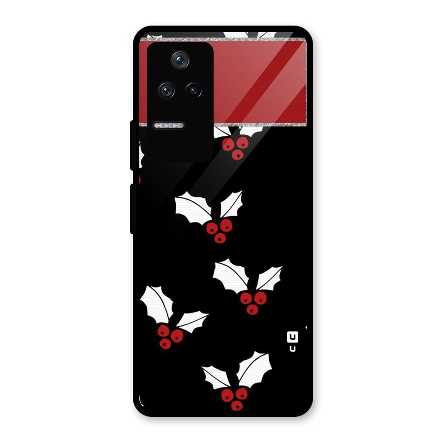 Cherry Leaf Design Glass Back Case for Poco F4 5G