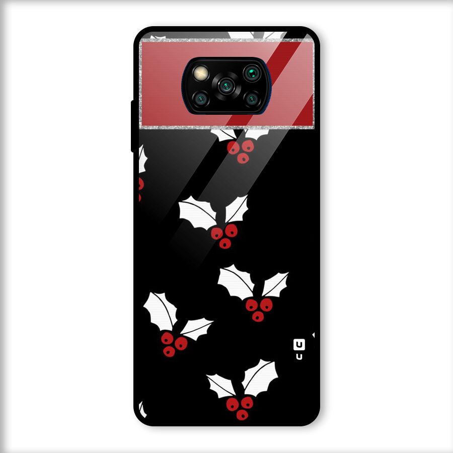 Cherry Leaf Design Glass Back Case for Poco X3