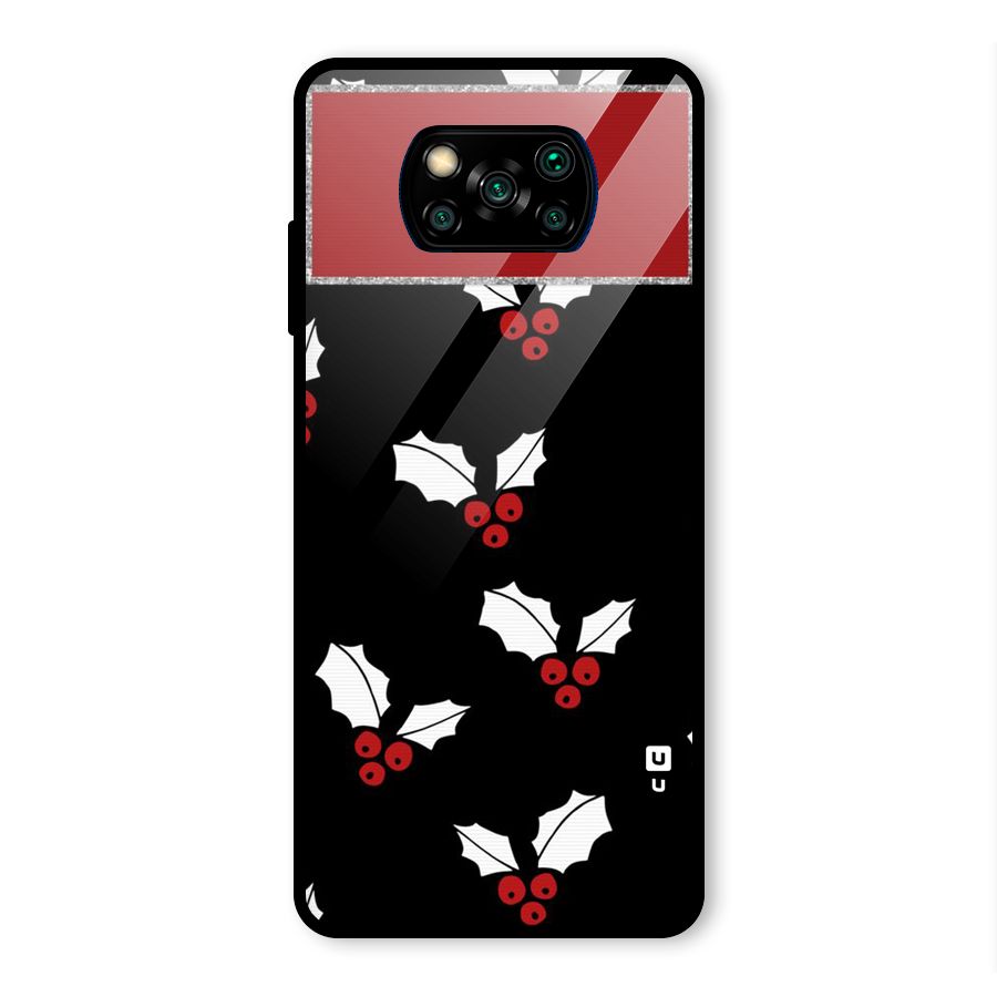 Cherry Leaf Design Glass Back Case for Poco X3 Pro