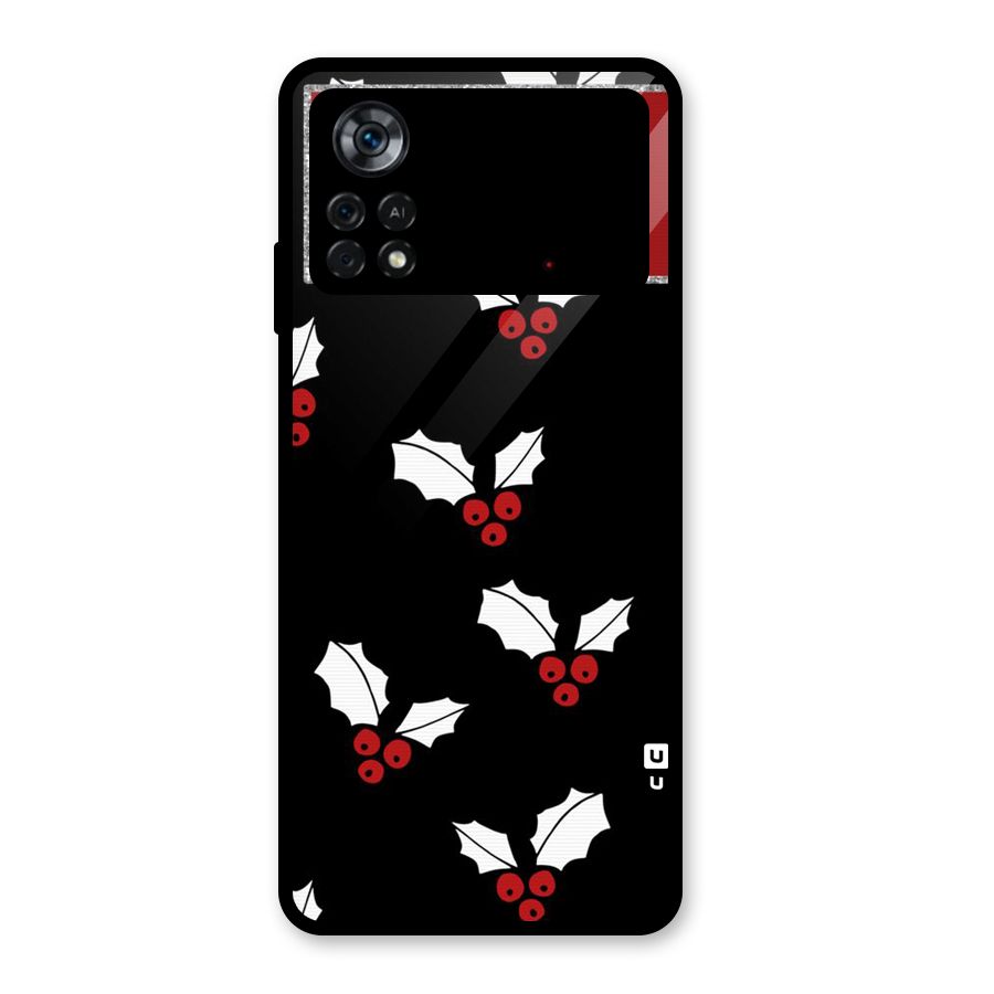 Cherry Leaf Design Glass Back Case for Poco X4 Pro 5G