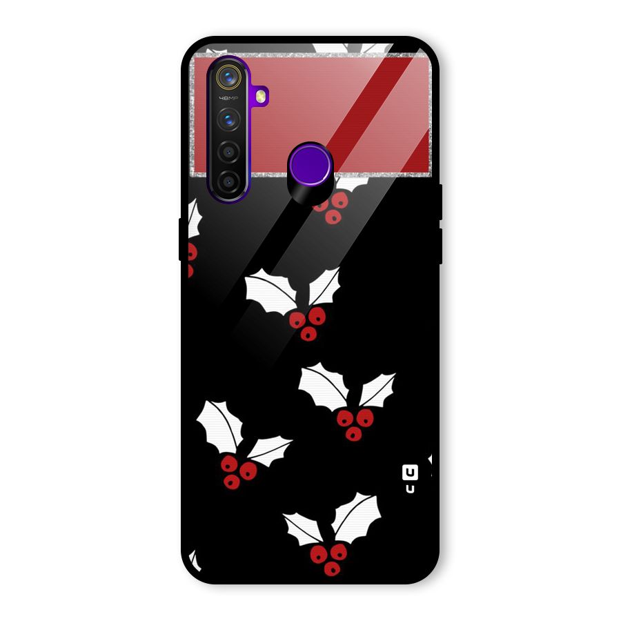 Cherry Leaf Design Glass Back Case for Realme 5 Pro