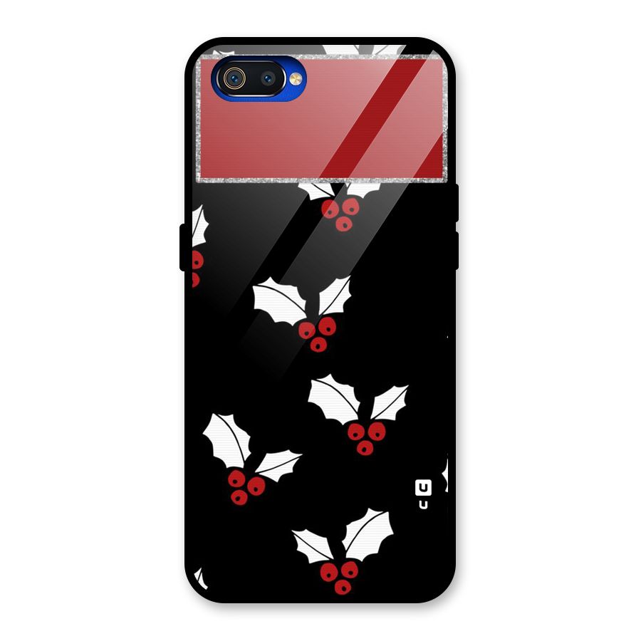 Cherry Leaf Design Glass Back Case for Realme C2