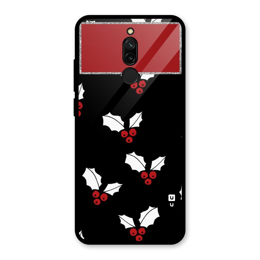 Cherry Leaf Design Glass Back Case for Redmi 8