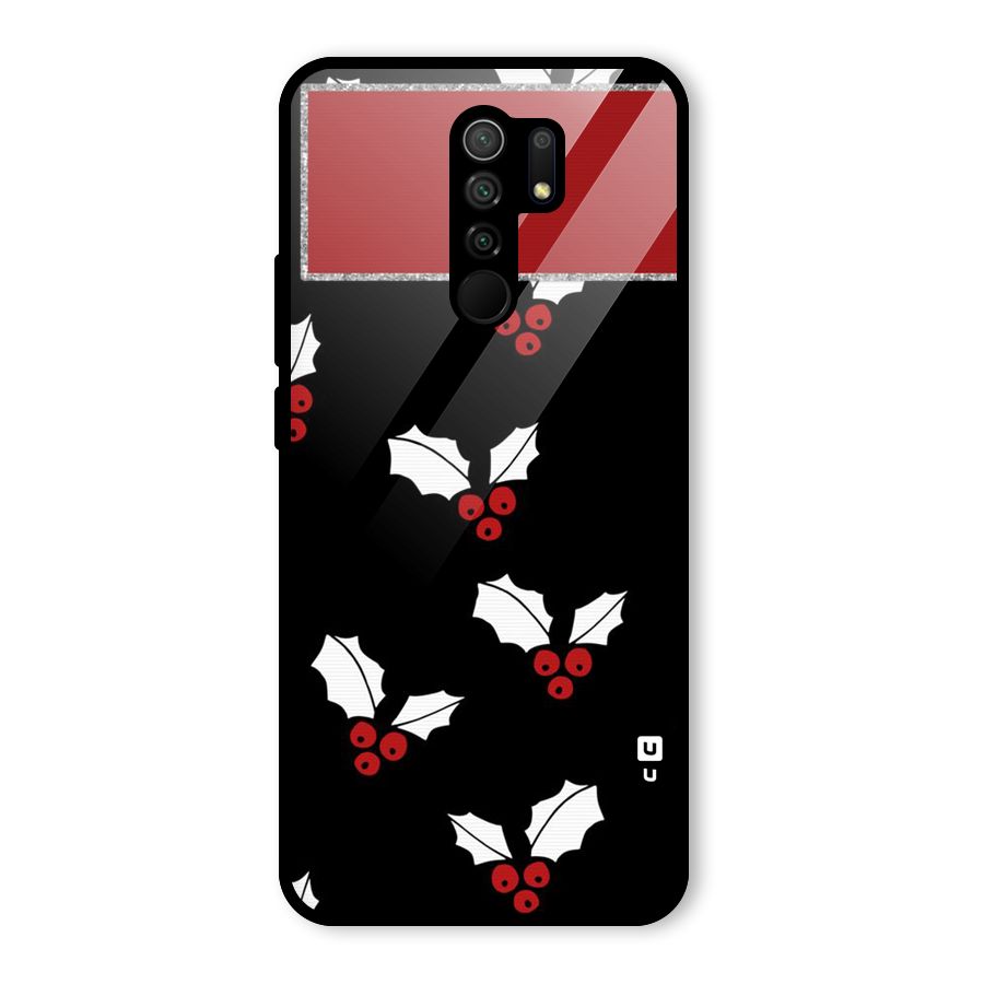 Cherry Leaf Design Glass Back Case for Redmi 9 Prime