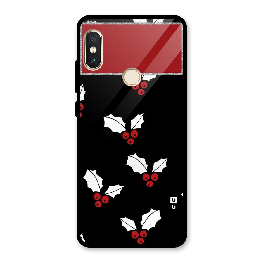 Cherry Leaf Design Glass Back Case for Redmi Note 5 Pro