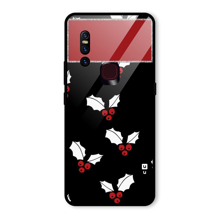 Cherry Leaf Design Glass Back Case for Vivo V15