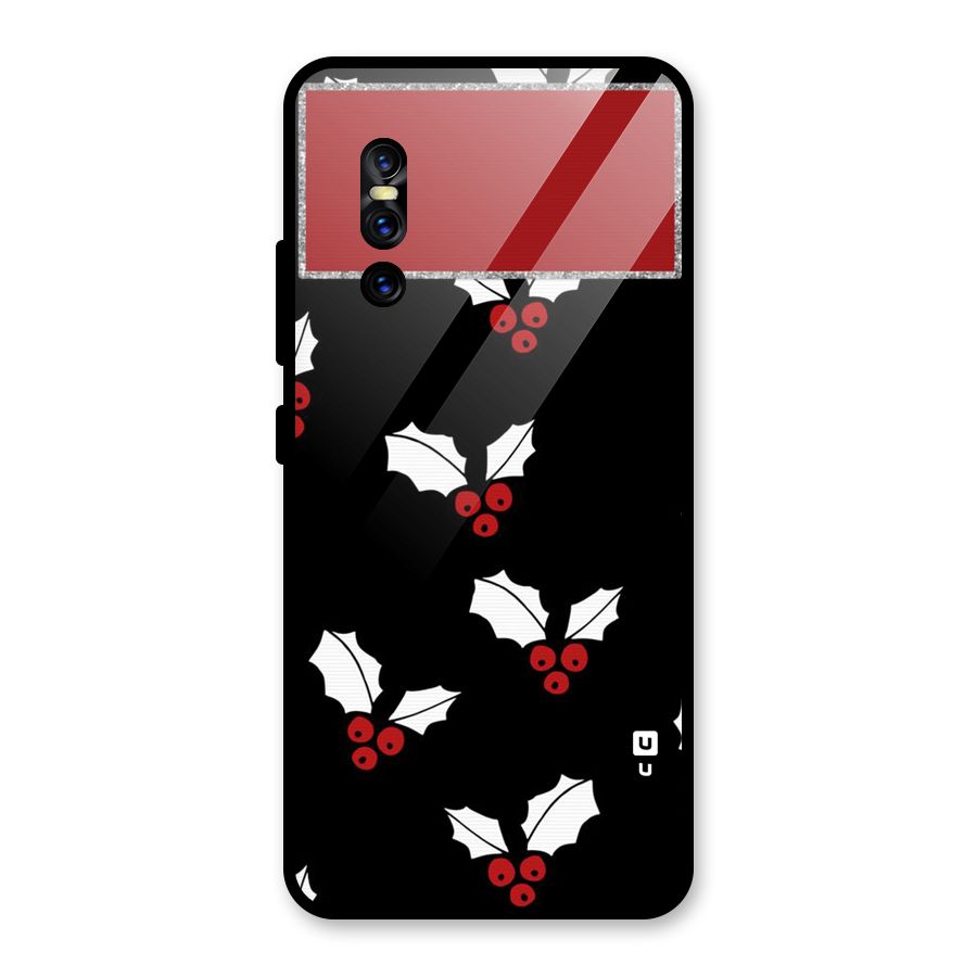 Cherry Leaf Design Glass Back Case for Vivo V15 Pro