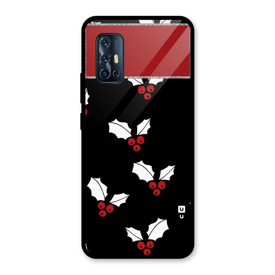 Cherry Leaf Design Glass Back Case for Vivo V17