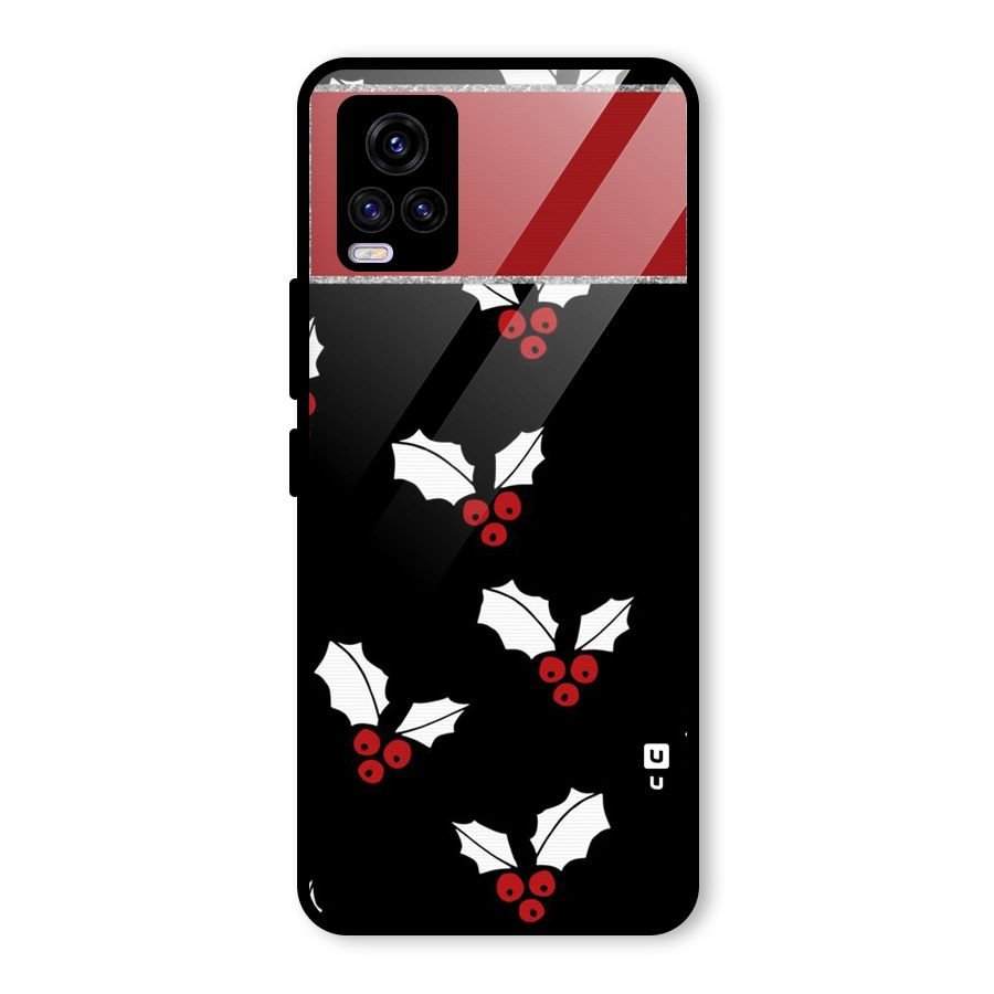 Cherry Leaf Design Glass Back Case for Vivo V20