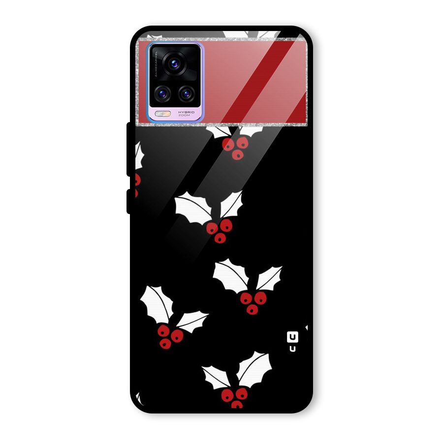 Cherry Leaf Design Glass Back Case for Vivo V20 Pro