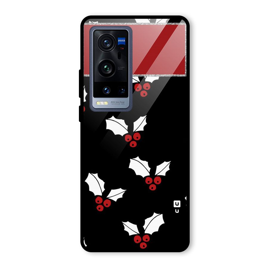 Cherry Leaf Design Glass Back Case for Vivo X60 Pro Plus