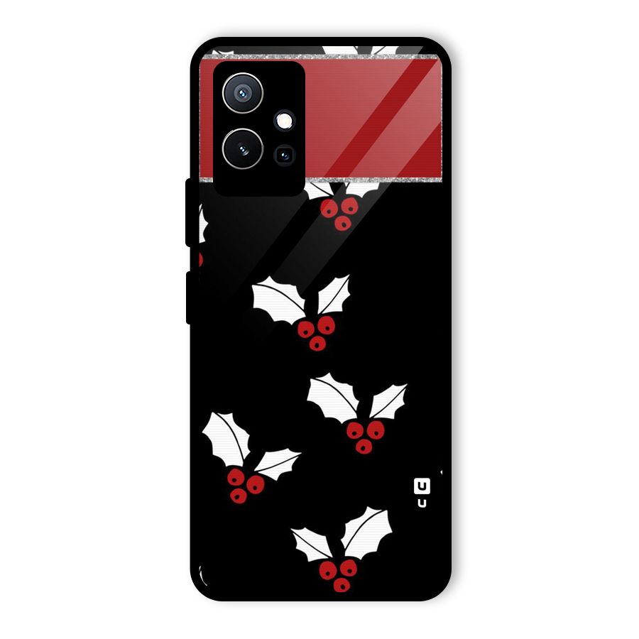Cherry Leaf Design Glass Back Case for Vivo Y75 5G