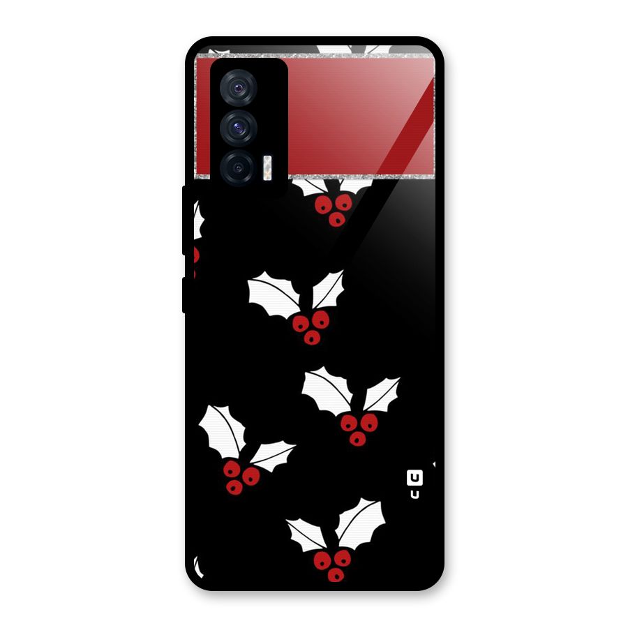 Cherry Leaf Design Glass Back Case for Vivo iQOO 7 5G