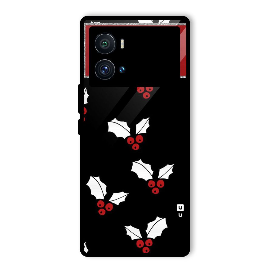 Cherry Leaf Design Glass Back Case for Vivo iQOO 9 Pro
