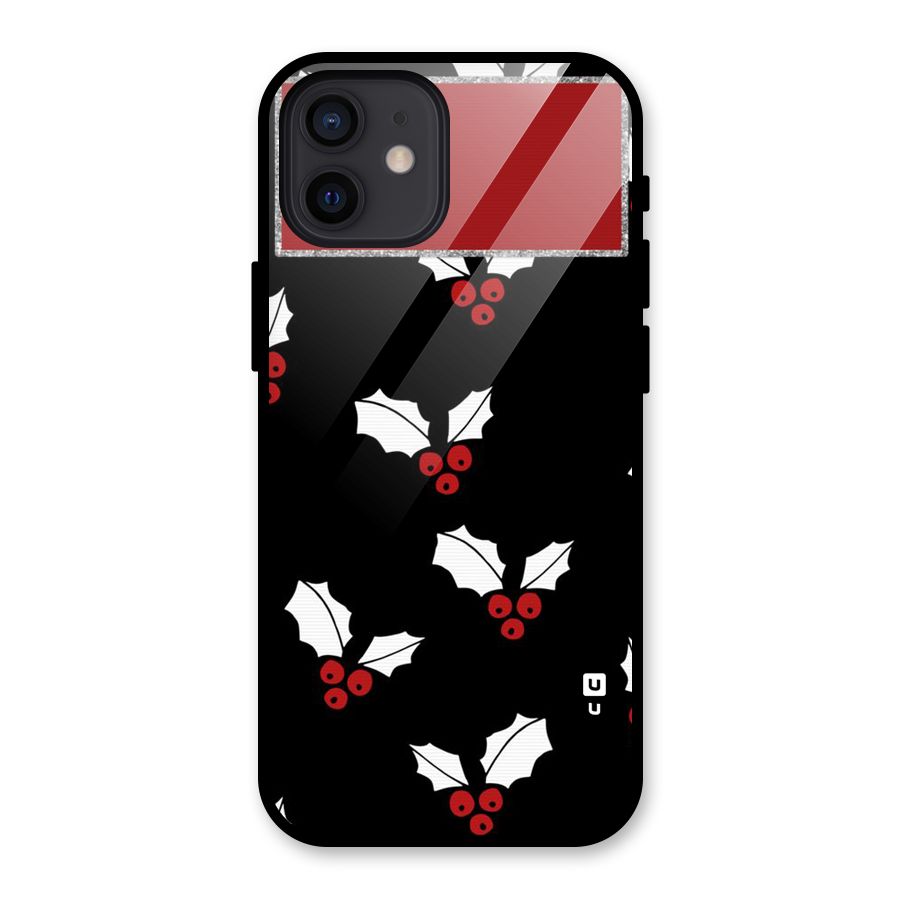 Cherry Leaf Design Glass Back Case for iPhone 12