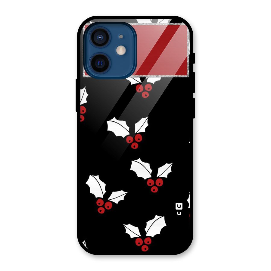 Cherry Leaf Design Glass Back Case for iPhone 12 Mini