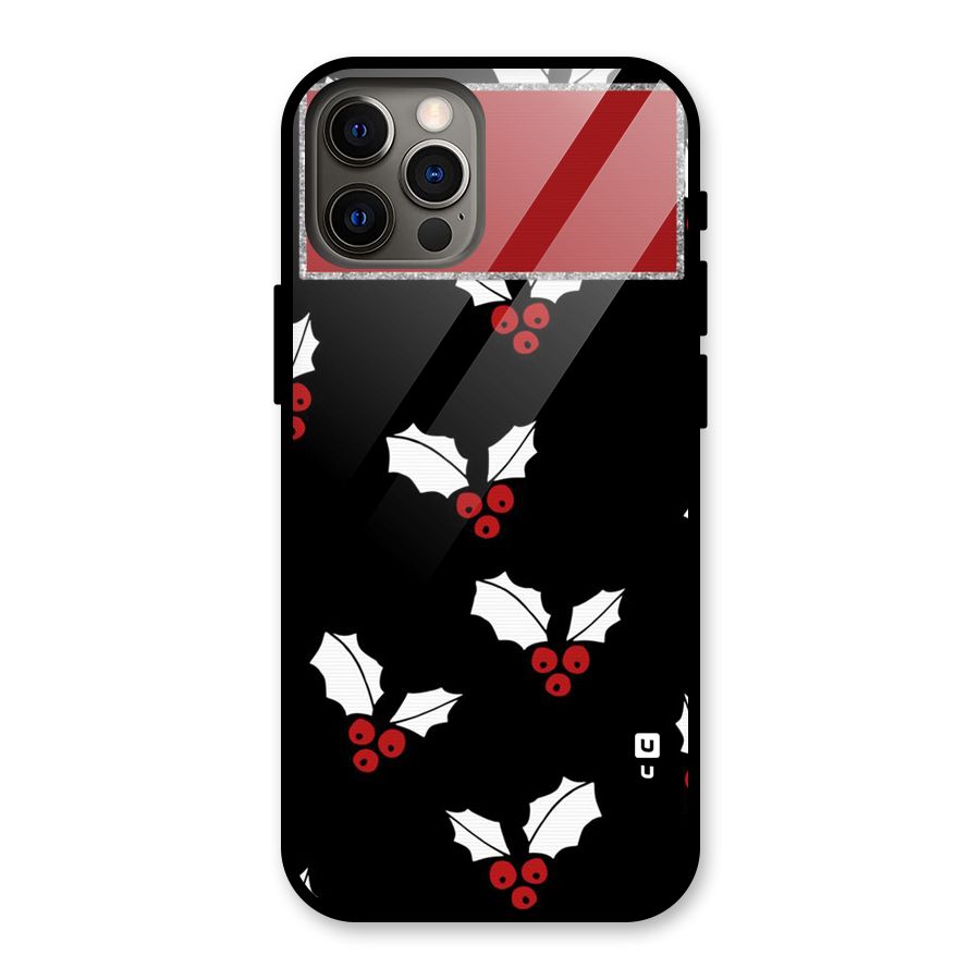 Cherry Leaf Design Glass Back Case for iPhone 12 Pro