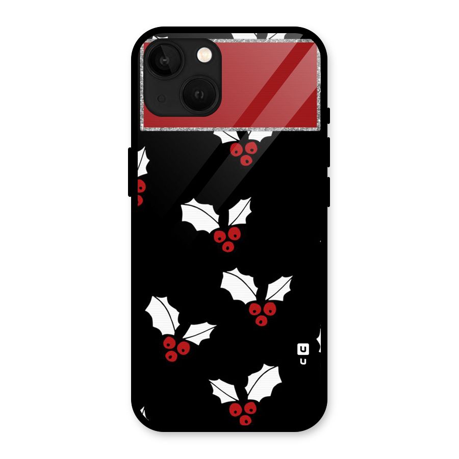 Cherry Leaf Design Glass Back Case for iPhone 13