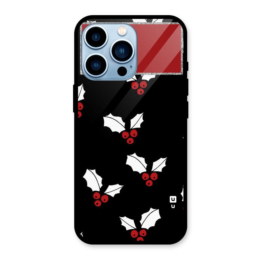 Cherry Leaf Design Glass Back Case for iPhone 13 Pro