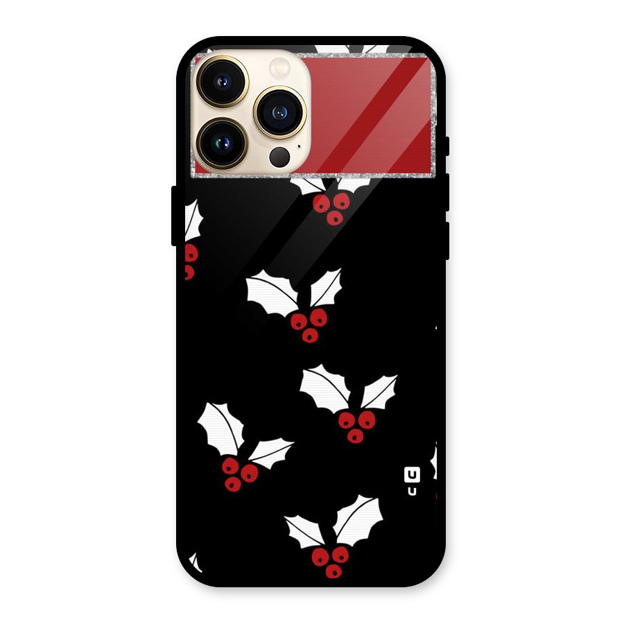 Cherry Leaf Design Glass Back Case for iPhone 13 Pro Max