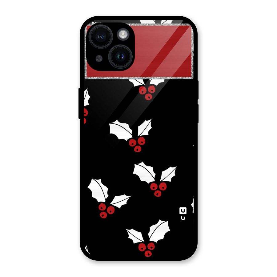 Cherry Leaf Design Glass Back Case for iPhone 14