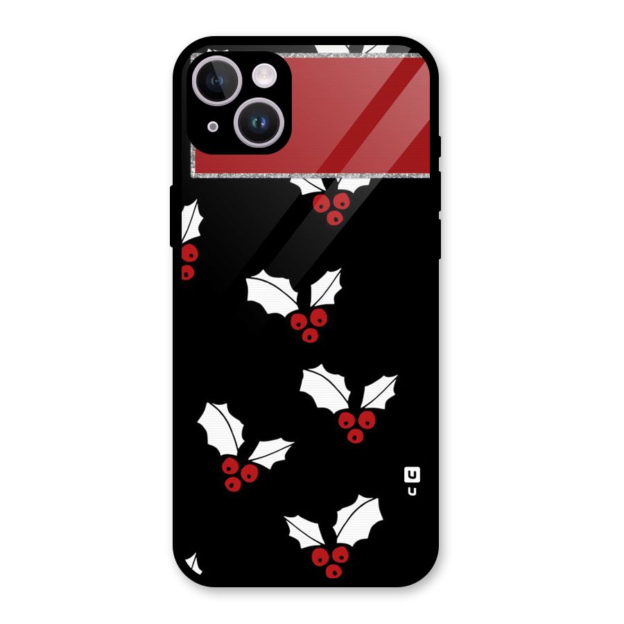 Cherry Leaf Design Glass Back Case for iPhone 14 Plus