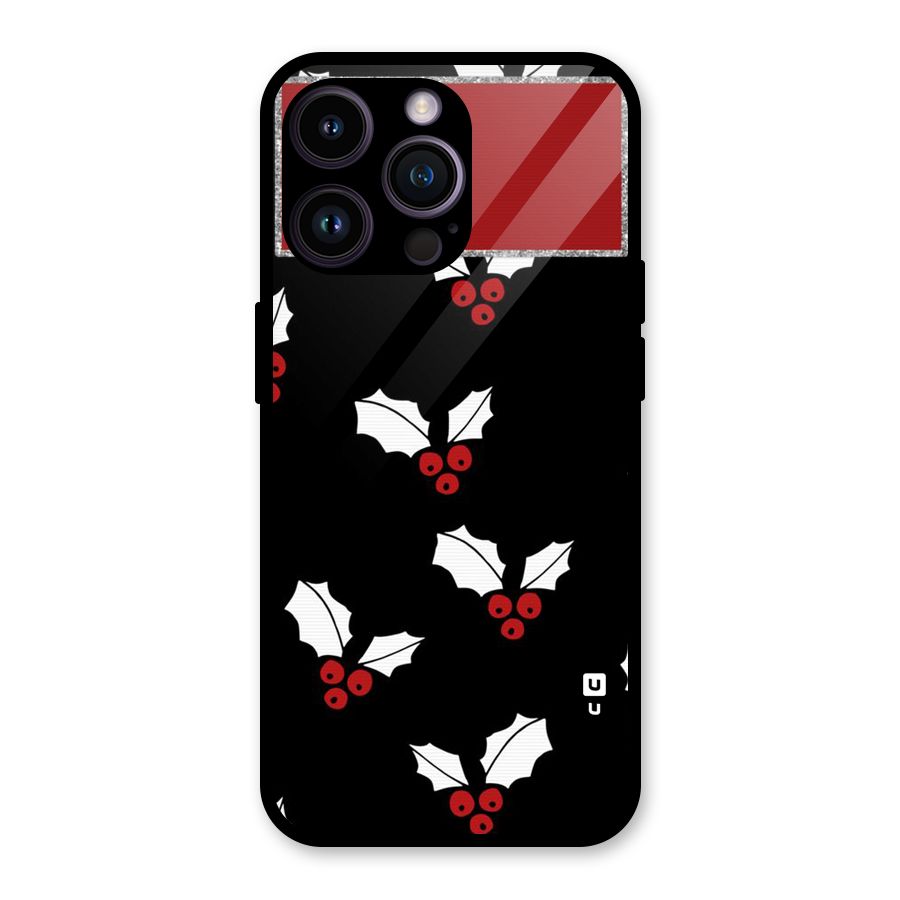 Cherry Leaf Design Glass Back Case for iPhone 14 Pro Max
