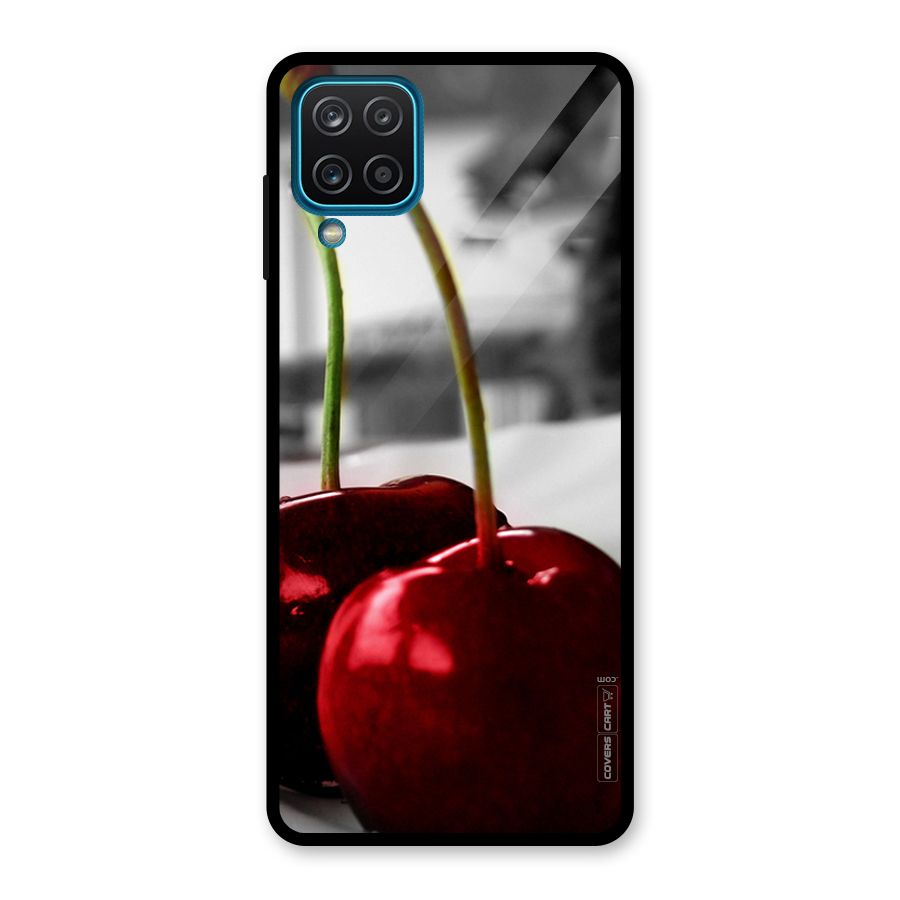 Cherry Photography Glass Back Case for Galaxy A12