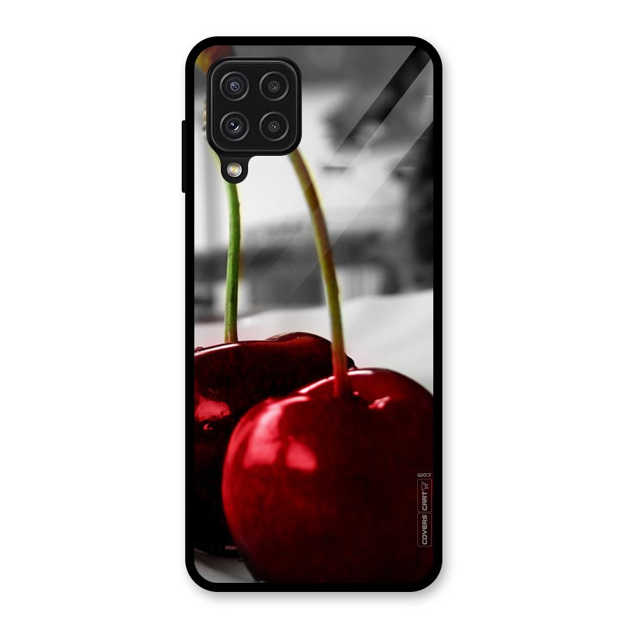 Cherry Photography Glass Back Case for Galaxy A22 4G