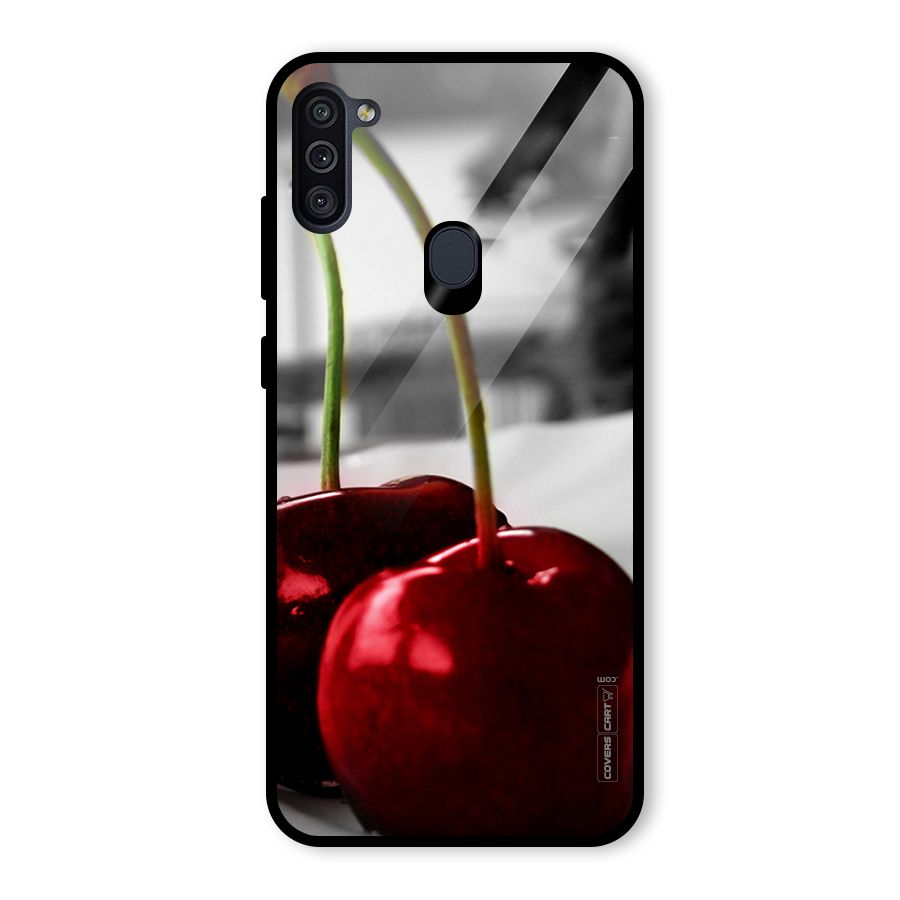 Cherry Photography Glass Back Case for Galaxy M11