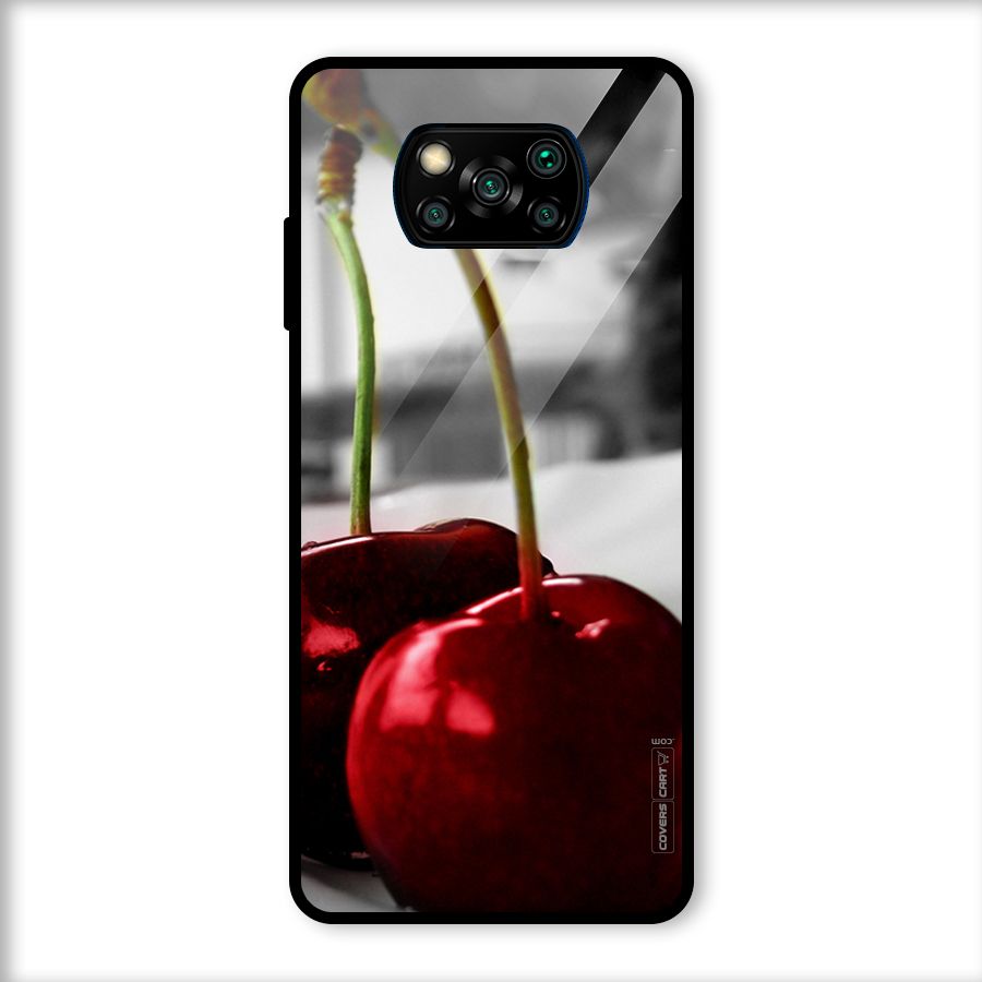 Cherry Photography Glass Back Case for Poco X3