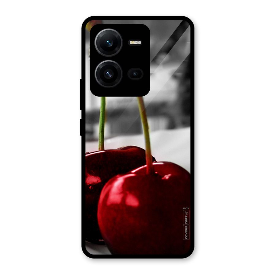 Cherry Photography Glass Back Case for Vivo V25