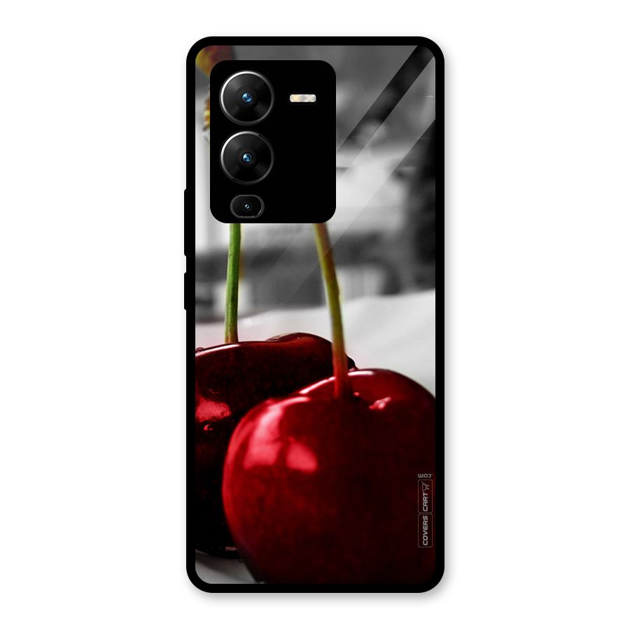 Cherry Photography Glass Back Case for Vivo V25 Pro