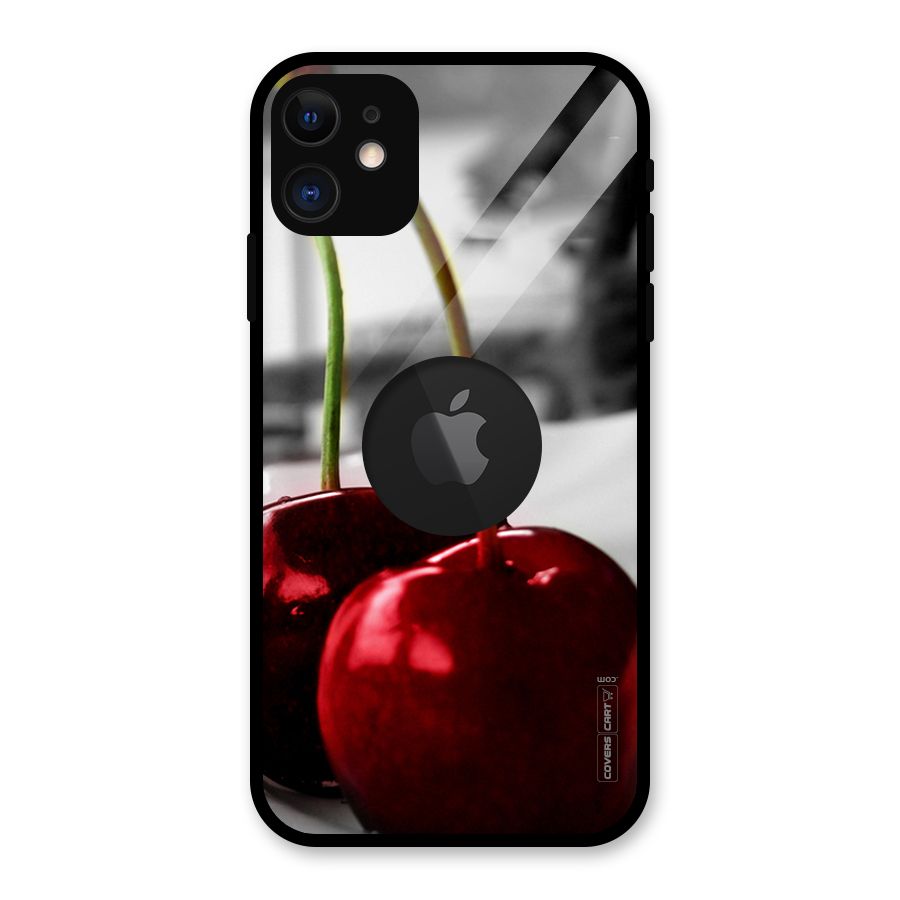 Cherry Photography Glass Back Case for iPhone 11 Logo Cut
