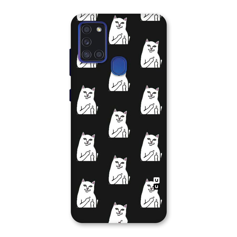 Chill Cat Pattern Back Case for Galaxy A21s