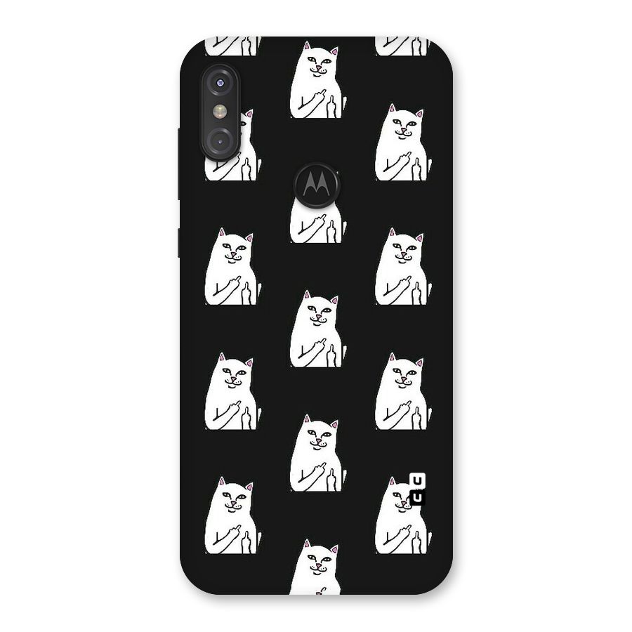 Chill Cat Pattern Back Case for Motorola One Power