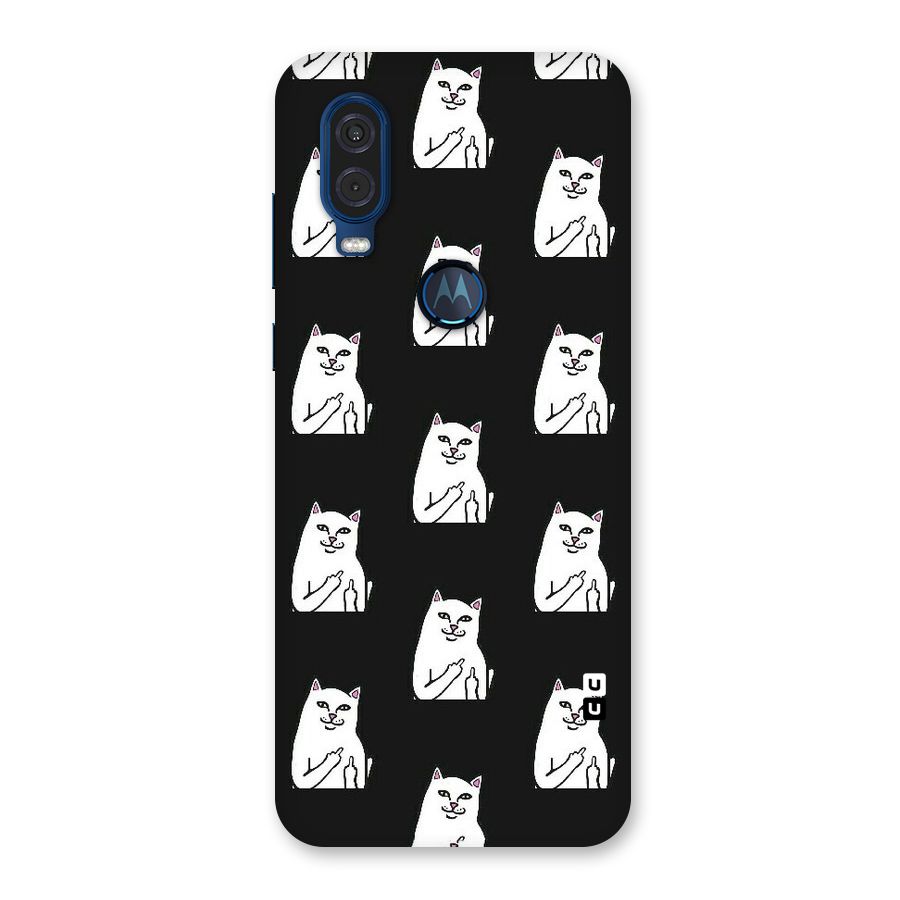 Chill Cat Pattern Back Case for Motorola One Vision