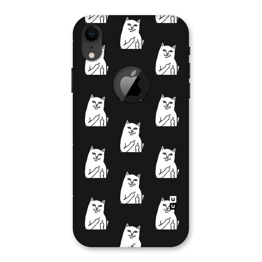 Chill Cat Pattern Back Case for iPhone XR Logo Cut