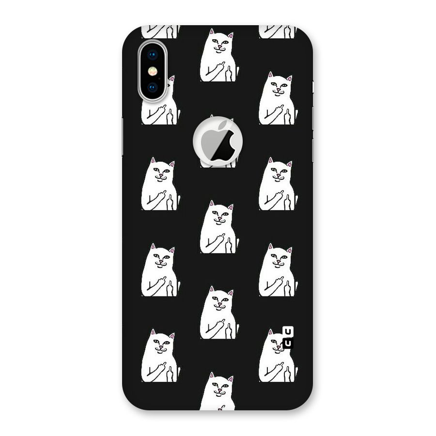 Chill Cat Pattern Back Case for iPhone X Logo Cut