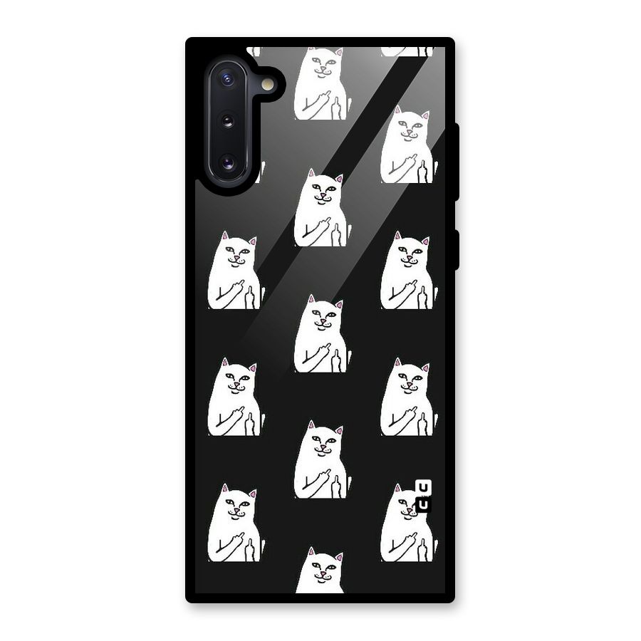 Chill Cat Pattern Glass Back Case for Galaxy Note 10