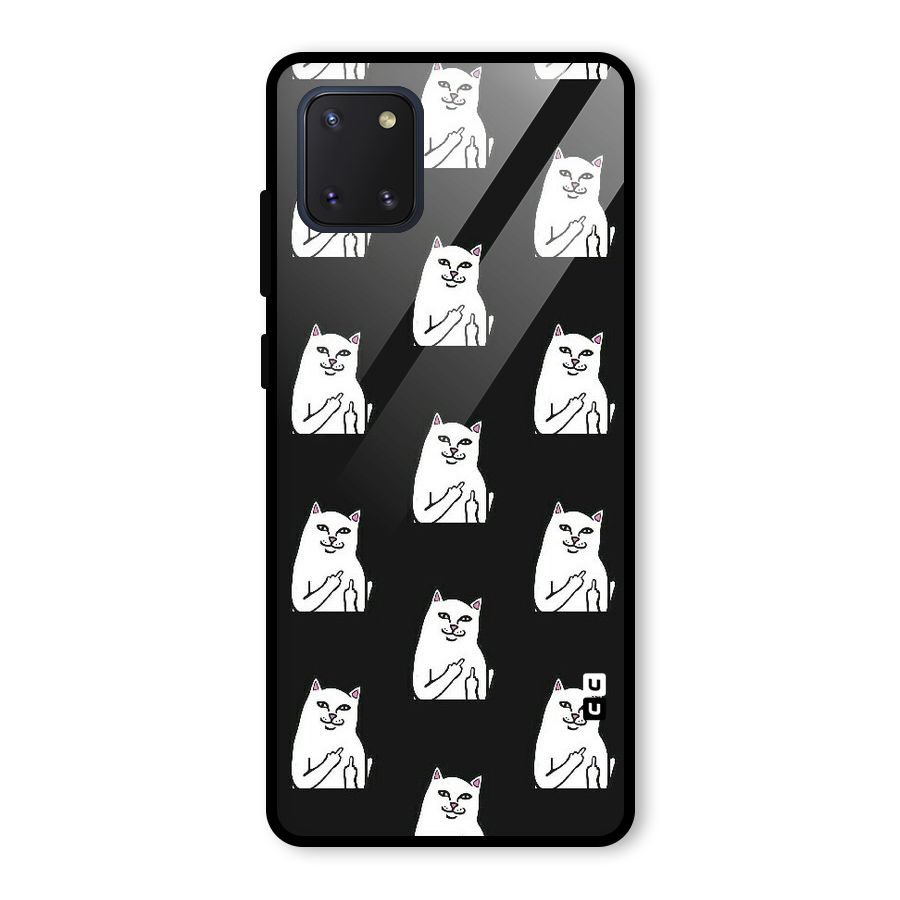 Chill Cat Pattern Glass Back Case for Galaxy Note 10 Lite