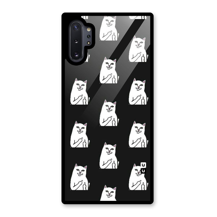 Chill Cat Pattern Glass Back Case for Galaxy Note 10 Plus